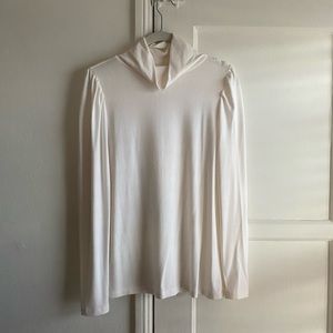 White Loft Puff Sleeve Turtleneck